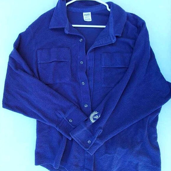 Victorias Secret XL PINK Y2K Warm Comfy Skater Tomboy Oversized Shacket Jacket - Picture 1 of 5